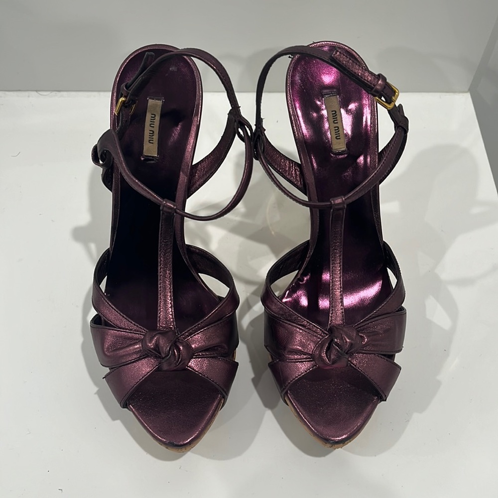 Like New Miu Miu Strappy Heels Size 38 1/2 - image 1